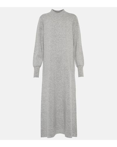 Eres Alix Wool And Cashmere Midi Dress - Grey
