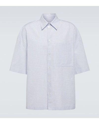 Bottega Veneta Camisa bowling de algodon y lino - Blanco