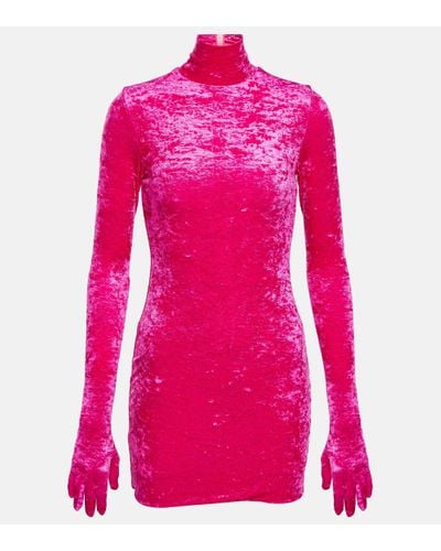 Vetements Velvet Minidress - Pink