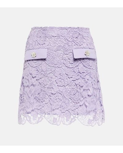 Self-Portrait Mini-jupe en guipure - Violet