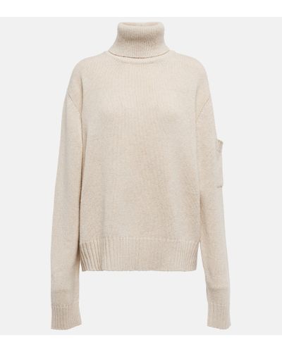 Jil Sander Wool And Cotton Turtleneck Sweater - White
