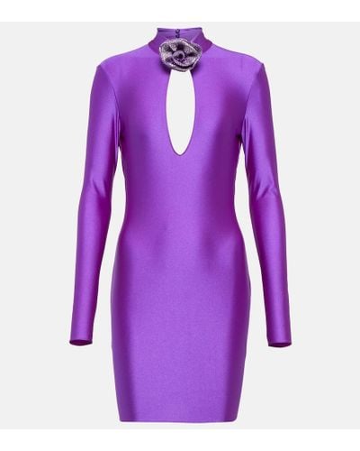 GIUSEPPE DI MORABITO Embellished Cutout Minidress - Purple