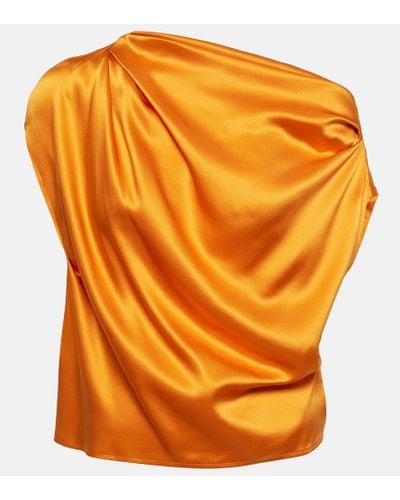 The Sei One-Shoulder-Top aus Seide - Orange