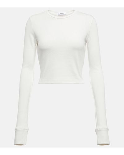 Wardrobe NYC X Hailey Bieber – Top raccourci HB en coton melange - Blanc