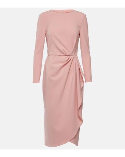 Carolina Herrera Gathered Jersey Midi Dress - Pink