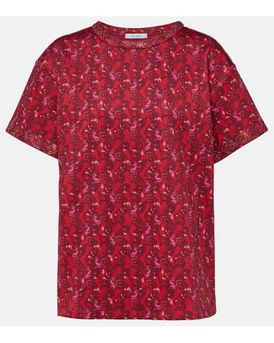 Max Mara Camiseta Oidio de jersey floral - Rojo