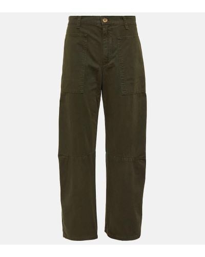 Velvet Pantalones Brylie de sarga de algodon - Verde