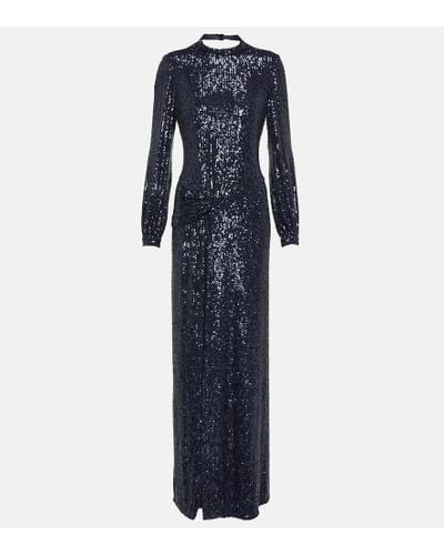 Monique Lhuillier Sequined Gown - Blue