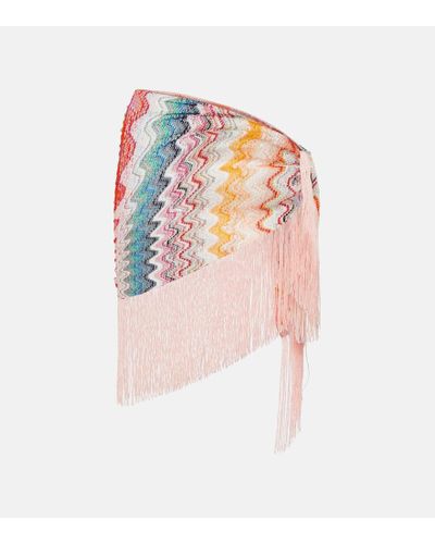 Missoni Zig Zag Fringed Lame Beach Cover-up - Pink