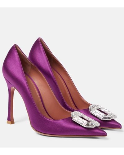 AMINA MUADDI Camelia Silk Satin Court Shoes - Purple