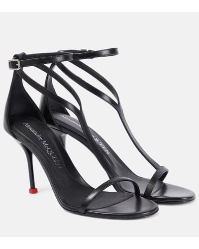 Alexander McQueen Sandalias Harness de piel - Negro