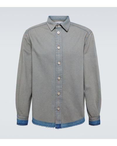 Loewe Hemdjacke aus Denim - Grau