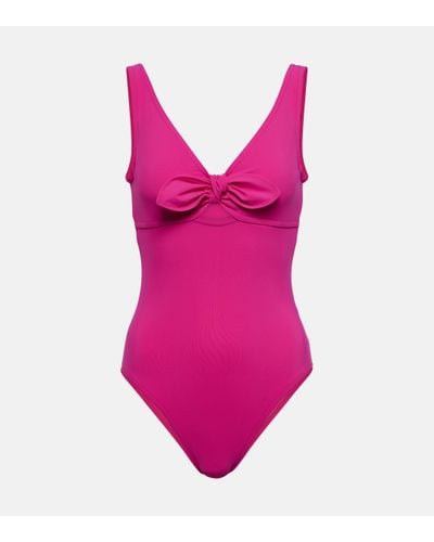 Karla Colletto Bow-detail Swimsuit - Pink