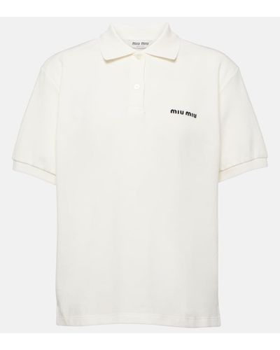 Miu Miu Hemd aus Baumwoll-Pique - Weiß