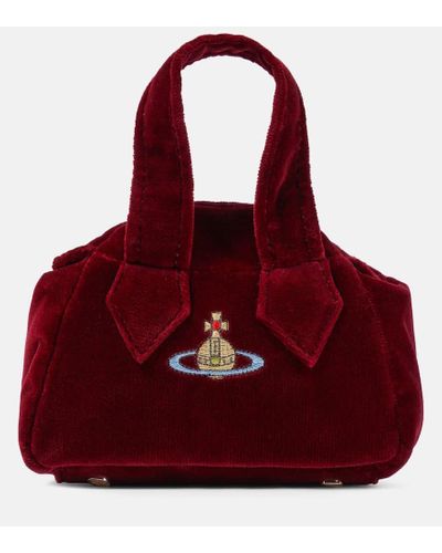 Vivienne Westwood Yasmine Mini Velvet Tote Bag - Red