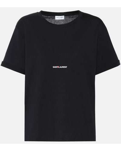 Saint Laurent Logo Crewneck T-shirt - Black