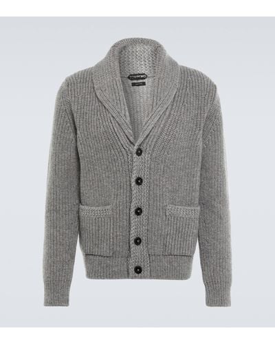 Tom Ford Cashmere And Mohair Cardigan - Grey