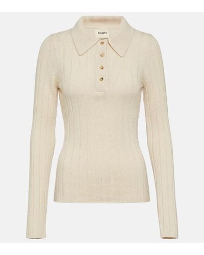 Khaite Hans Ribbed-knit Cashmere Sweater - Natural