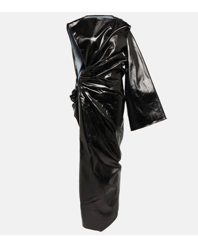 Rick Owens Asymmetrical Denim Gown - Black