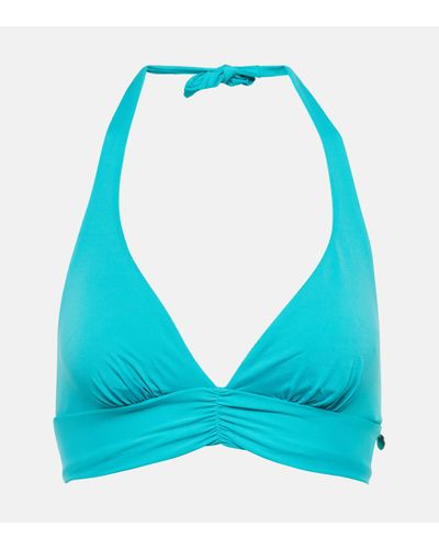 Max Mara Anika Halterneck Bikini Top - Blue