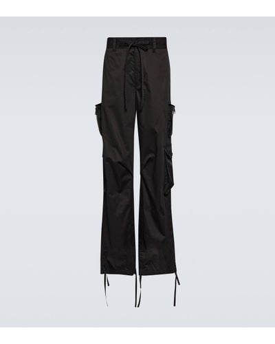 Dolce & Gabbana Pantalon droit a taille haute en coton - Noir