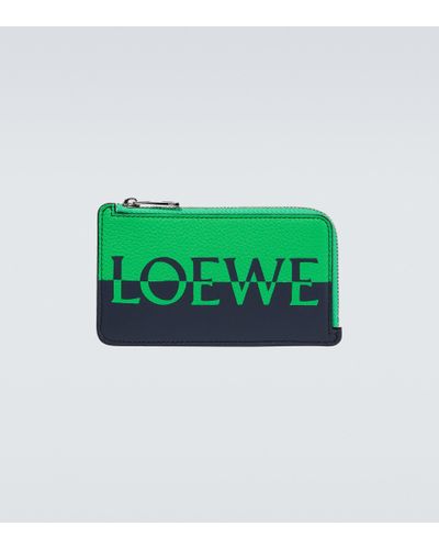 Loewe Zipped Leather Card Case - Green