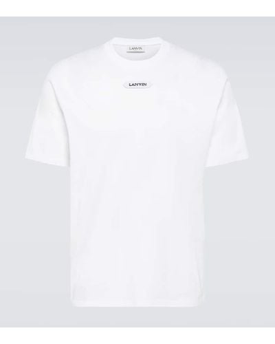 Lanvin T-shirt in jersey di cotone con logo - Bianco