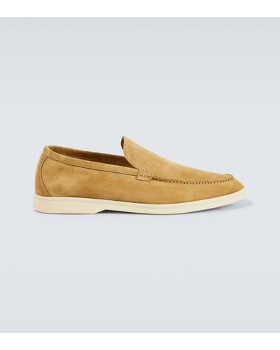 Loro Piana Summer Walk Suede Loafers - Natural