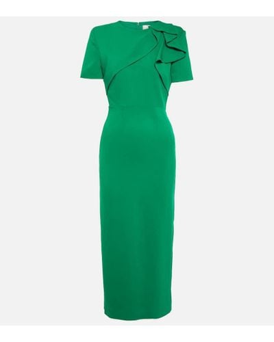 Roland Mouret Asymmetrical Midi Dress - Green