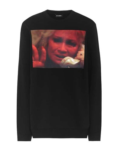 Raf Simons Printed Cotton Sweatshirt - Black