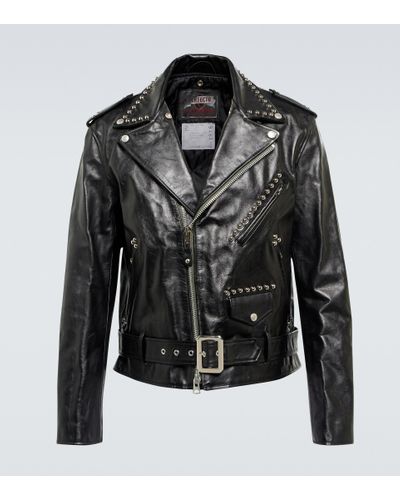Sacai X Schott Studded Leather Jacket - Black