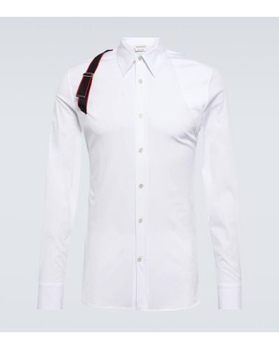 Alexander McQueen Chemise Signature Harness en coton melange - Blanc