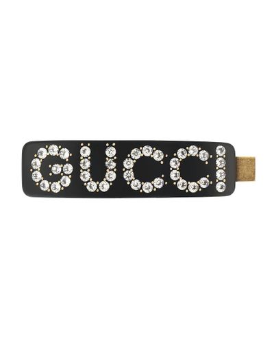 Gucci Haarspange mit Kristallen - Schwarz