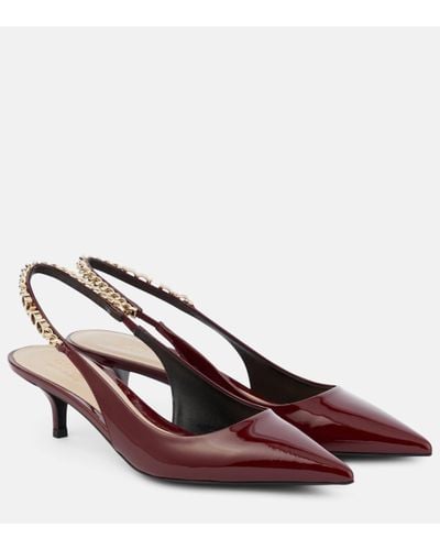Gucci Signoria Patent Leather Slingback Court Shoes - Brown