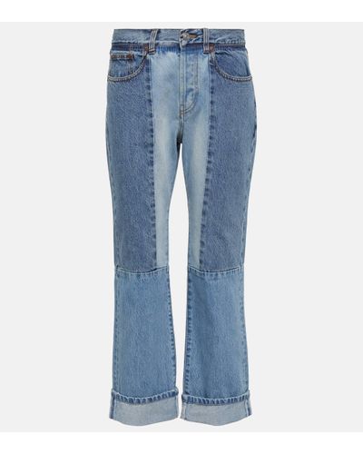 Victoria Beckham Panelled High-rise Straight Jeans - Blue