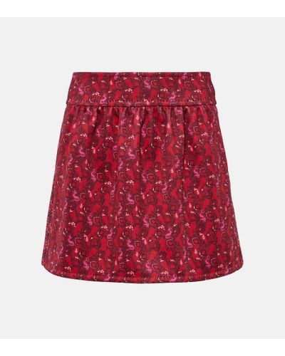 Max Mara Balocco Embellished Floral Midi Skirt - Red