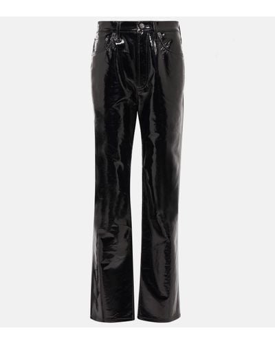 Agolde Pantalon 90s Pinch Waist en cuir melange - Noir