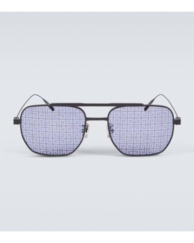 Givenchy Eckige Sonnenbrille 4G - Blau