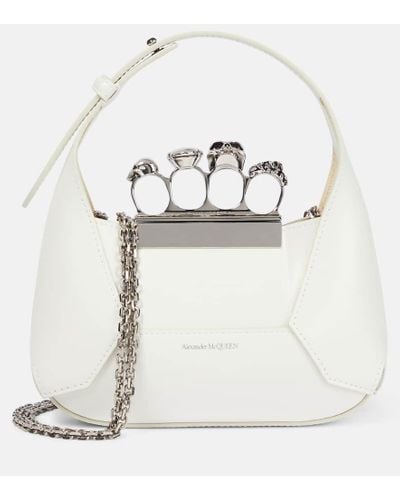 Alexander McQueen Jeweled Leather Tote Bag - White