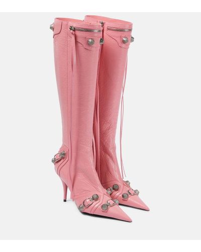 Balenciaga Botas altas Cagole de piel - Rosa