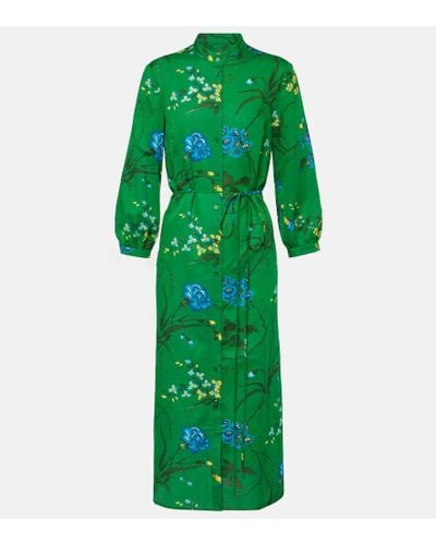 Erdem Hemdblusenkleid aus einem Baumwollgemisch - Grün