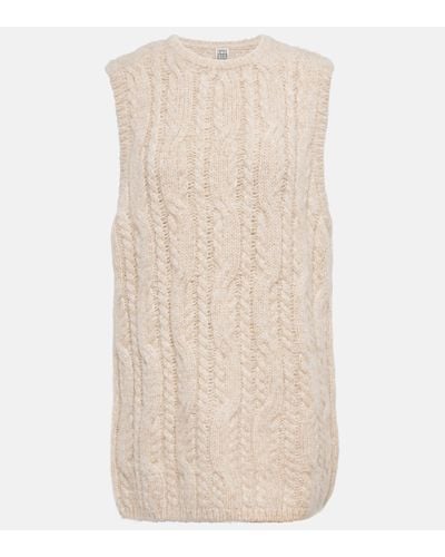 Totême Cable-knit Alpaca-blend Jumper Vest - Natural