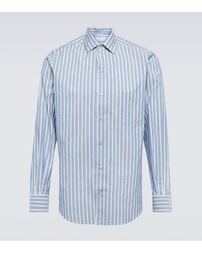 Loro Piana Camisa Andre de algodon a rayas - Azul