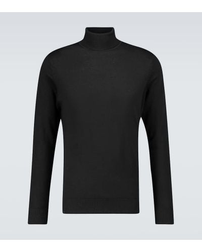 Sunspel Wool Turtleneck Sweater - Black