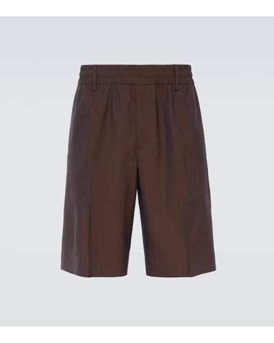 Burberry Shorts de lana virgen - Marrón