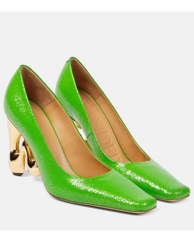 JW Anderson Bubble Leather Court Shoes - Green