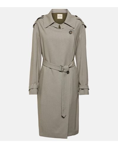 Tod's Belted Trench Coat - Gray