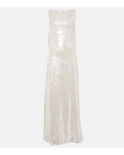 Emilia Wickstead Bridal Leoni Sequined Sheer Gown - White