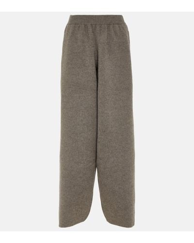 The Row Ednah Oversized Felted Wool Pants - Gray
