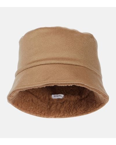 Max Mara Fiducia Logo Cashmere Bucket Hat - Brown